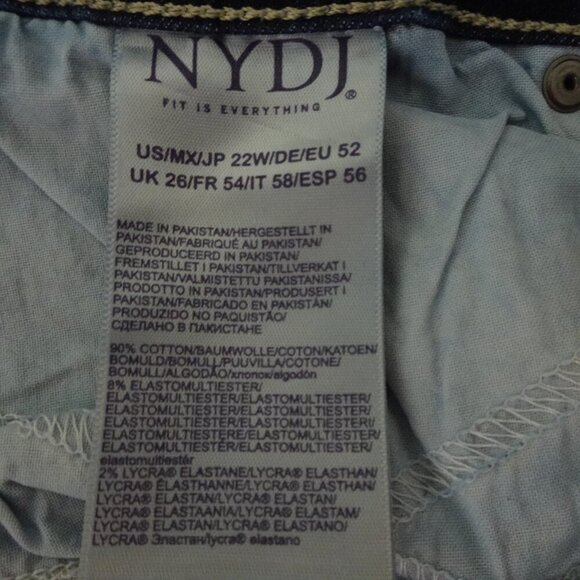 NYDJ Straight Leg Jeans Women's Plus Size 22W Blue Stretch Denim Marilyn - Picture 12 of 13